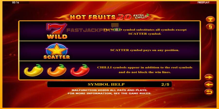 Hrací automat: Hot Fruits 20 Extra Chillis s reálnou šancou na výhru