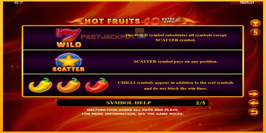 Hrací automat: Hot Fruits 40 Extra Chillis s reálnou šancou na výhru