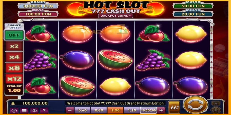 Hrací automat: Hot Slot: 777 Cash Out Grand Platinum Edition s reálnou šancou na výhru