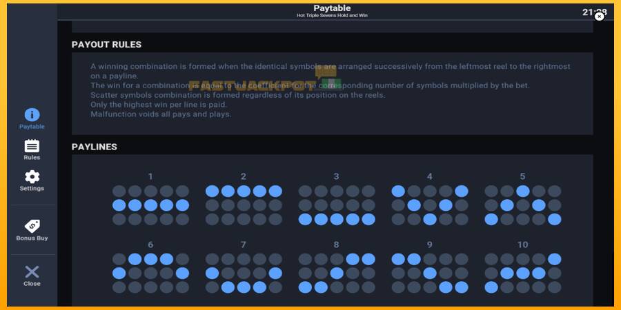 Hrací automat: Hot Triple Sevens Hold & Win s reálnou šancou na výhru