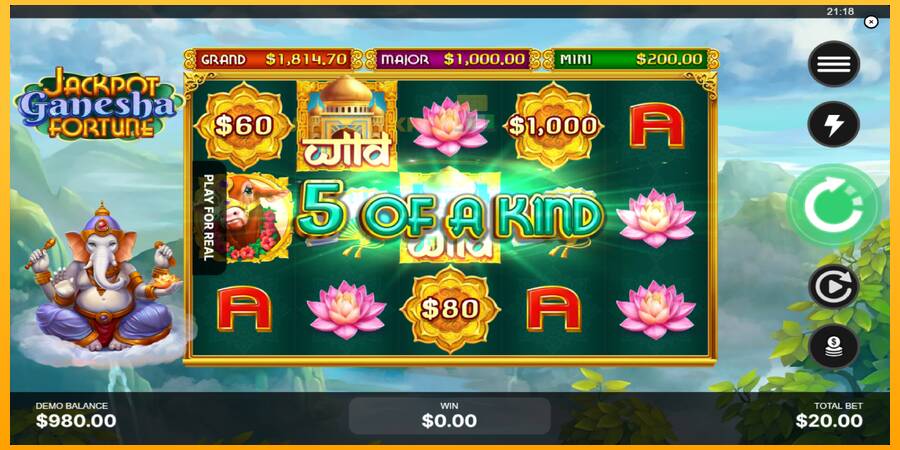 Hrací automat: Jackpot Ganesha Fortune s reálnou šancou na výhru