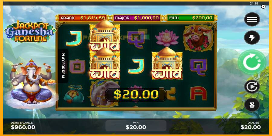 Hrací automat: Jackpot Ganesha Fortune s reálnou šancou na výhru