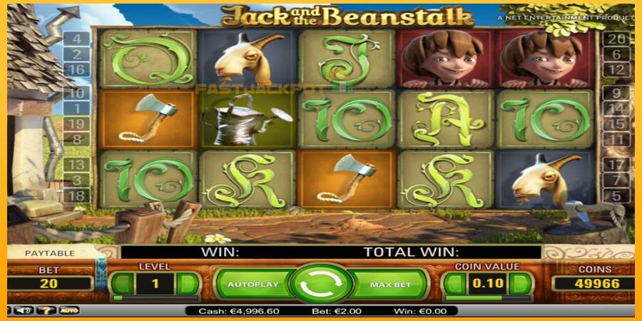 Hrací automat: Jack’s Beanstalk s reálnou šancou na výhru