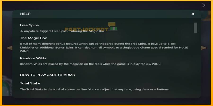 Hrací automat: Jade Charms s reálnou šancou na výhru