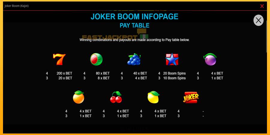 Hrací automat: Joker Boom s reálnou šancou na výhru