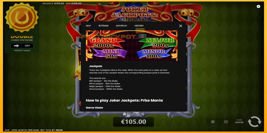 Hrací automat: Joker Jackpots: Prize Mania s reálnou šancou na výhru