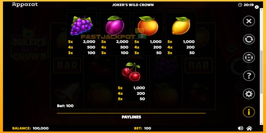 Hrací automat: Jokers Wild Crown Diamond Treasures s reálnou šancou na výhru