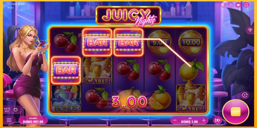 Hrací automat: Juicy Nights s reálnou šancou na výhru