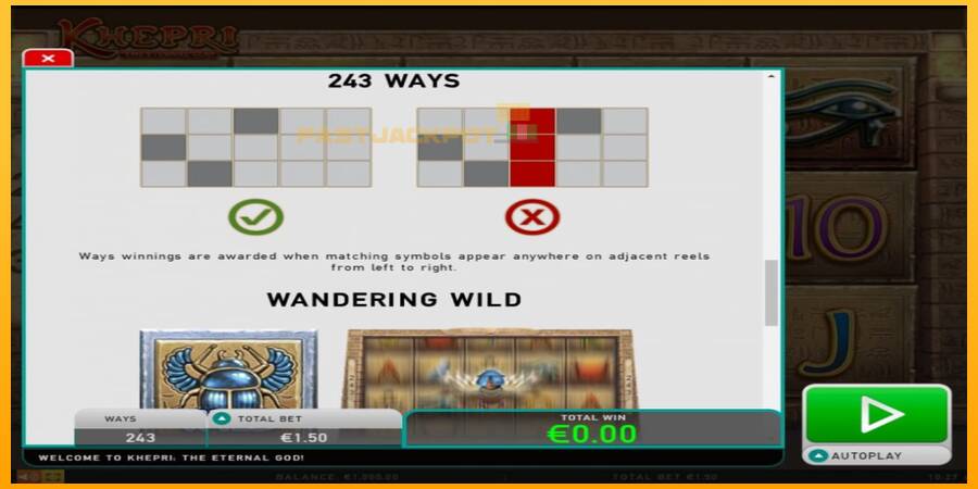 Hrací automat: Khepri The Eternal God s reálnou šancou na výhru