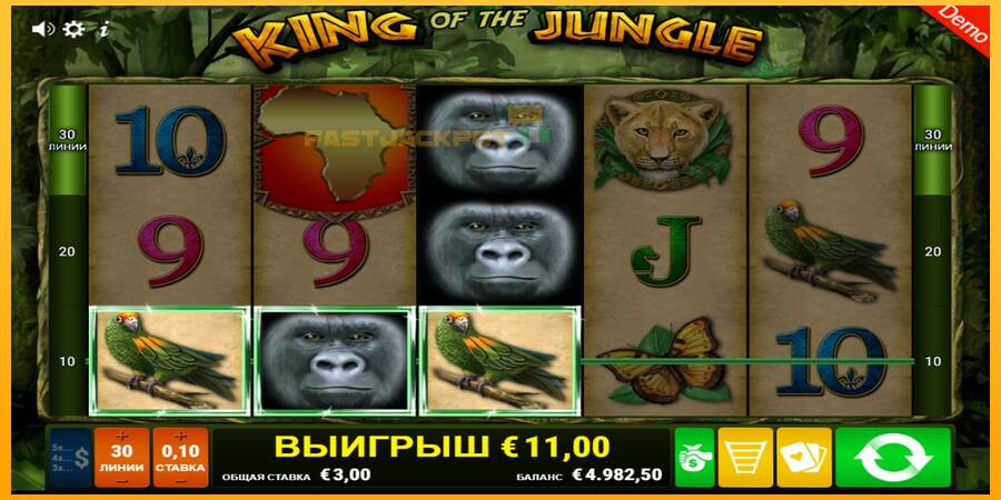 Hrací automat: King of the Jungle s reálnou šancou na výhru