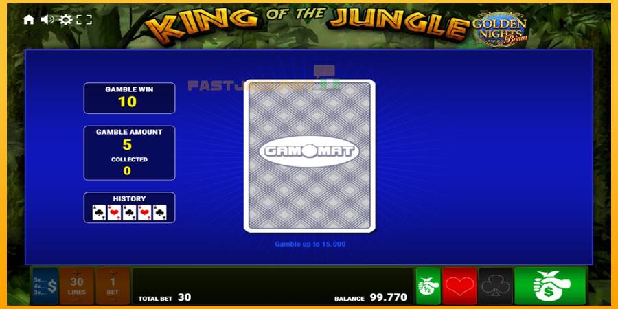 Hrací automat: King of the Jungle Golden Nights s reálnou šancou na výhru