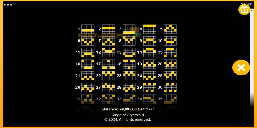 Hrací automat: Kings of Crystals II Power Combo s reálnou šancou na výhru