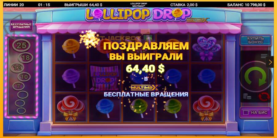 Hrací automat: Lollipop Drop MultiMax s reálnou šancou na výhru