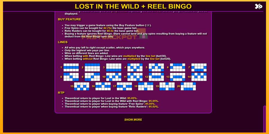 Hrací automat: Lost in the Wild with Reel Bingo s reálnou šancou na výhru