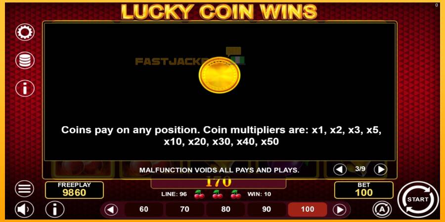 Hrací automat: Lucky Coin Wins s reálnou šancou na výhru