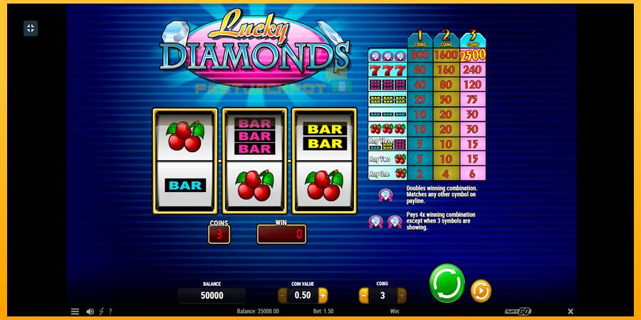 Hrací automat: Lucky Diamonds s reálnou šancou na výhru