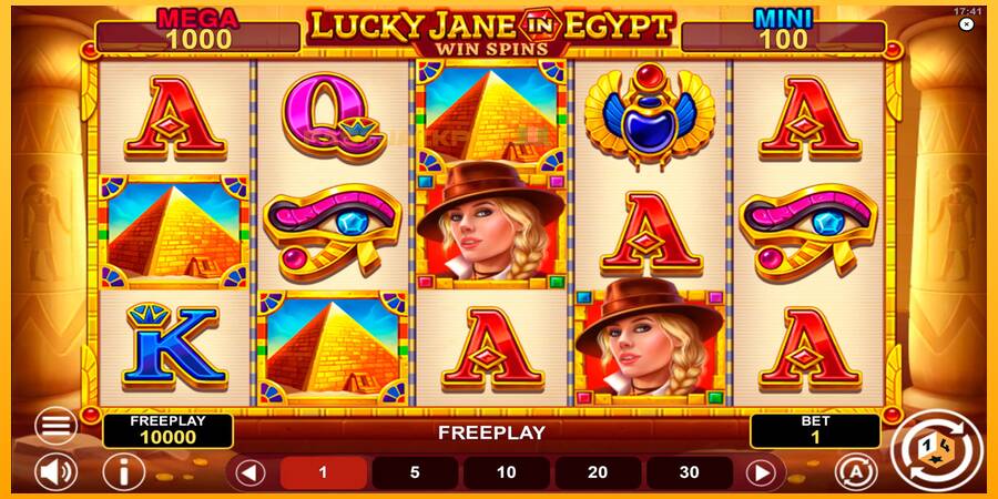 Hrací automat: Lucky Jane in Egypt Win Spins s reálnou šancou na výhru