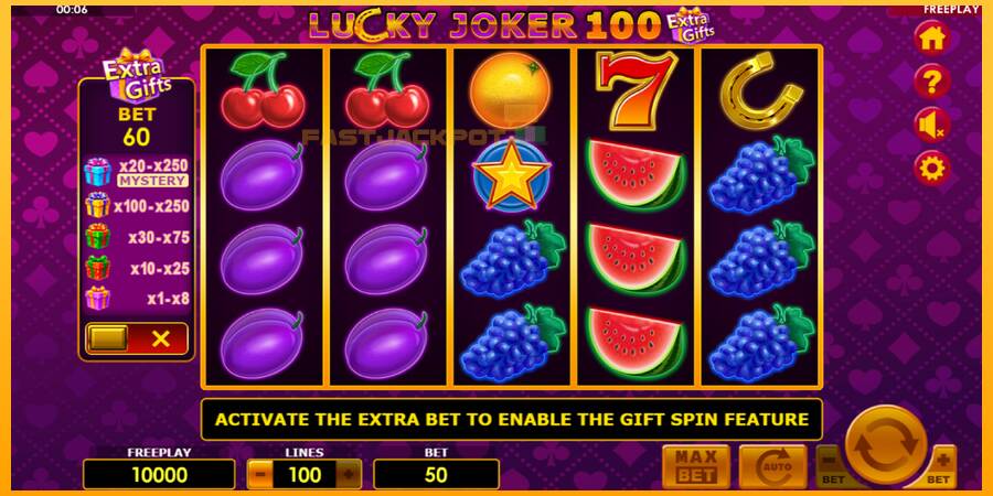 Hrací automat: Lucky Joker 100 Extra Gifts s reálnou šancou na výhru