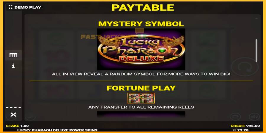 Hrací automat: Lucky Pharaoh Deluxe Fortune Play s reálnou šancou na výhru