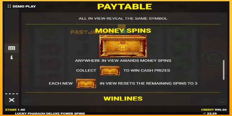 Hrací automat: Lucky Pharaoh Deluxe Fortune Play s reálnou šancou na výhru