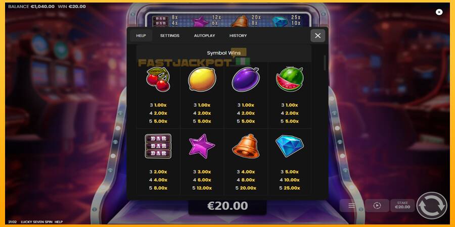 Hrací automat: Lucky Seven Spin s reálnou šancou na výhru