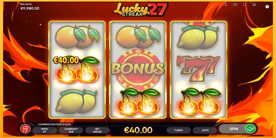 Hrací automat: Lucky Streak 27 s reálnou šancou na výhru