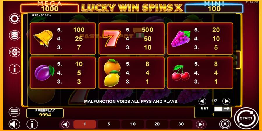 Hrací automat: Lucky Win Spins X s reálnou šancou na výhru