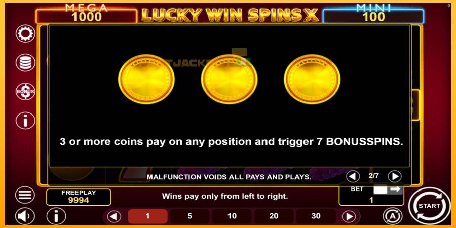 Hrací automat: Lucky Win Spins X s reálnou šancou na výhru