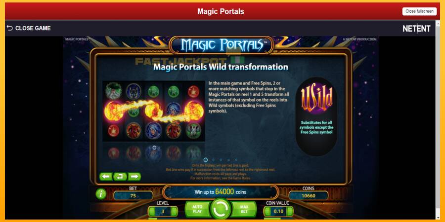 Hrací automat: Magic Portals s reálnou šancou na výhru