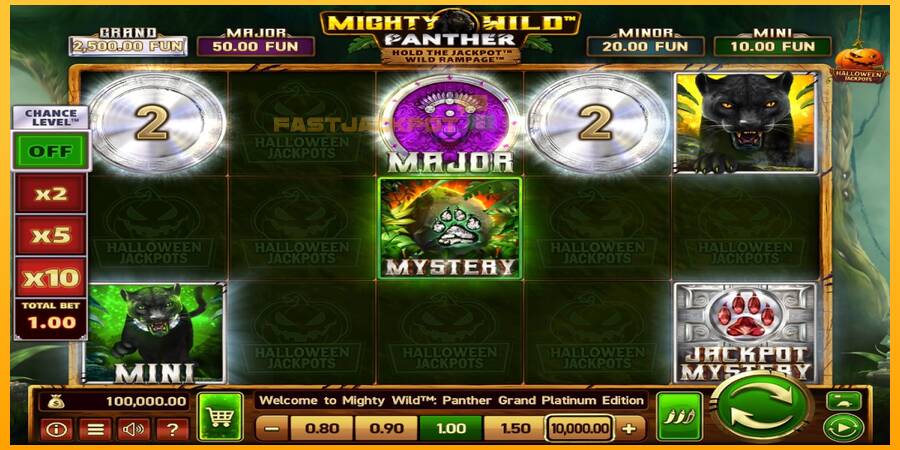 Hrací automat: Mighty Wild: Panther Grand Platinum Edition Halloween Jackpots s reálnou šancou na výhru