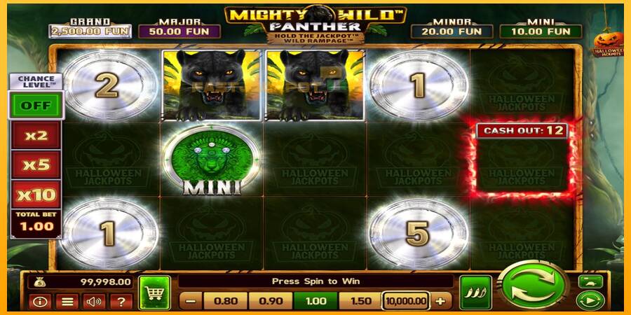 Hrací automat: Mighty Wild: Panther Grand Platinum Edition Halloween Jackpots s reálnou šancou na výhru