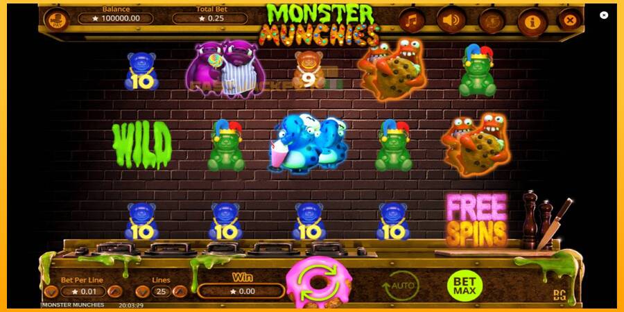 Hrací automat: Monster Munchies s reálnou šancou na výhru