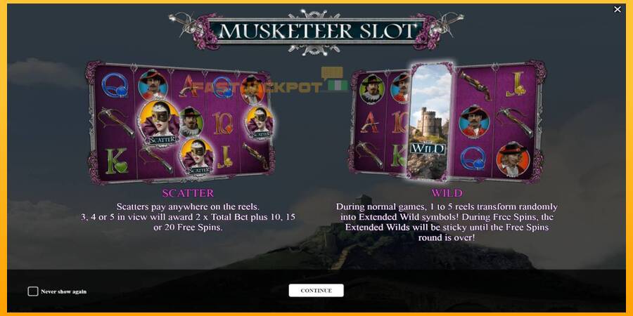 Hrací automat: Musketeer Slot s reálnou šancou na výhru