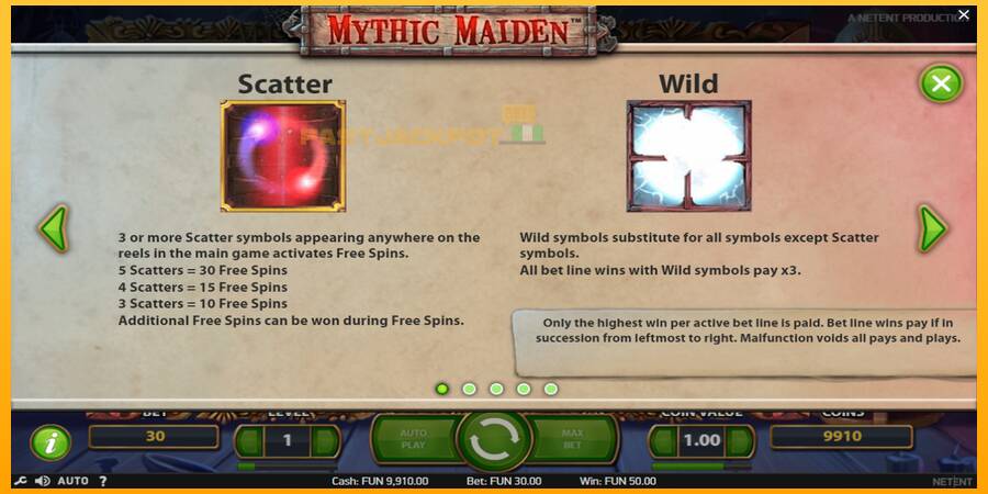 Hrací automat: Mythic Maiden s reálnou šancou na výhru