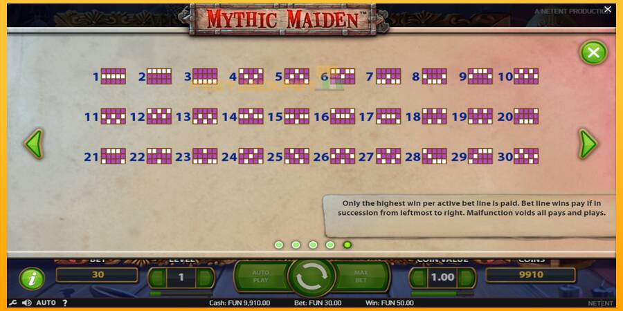 Hrací automat: Mythic Maiden s reálnou šancou na výhru