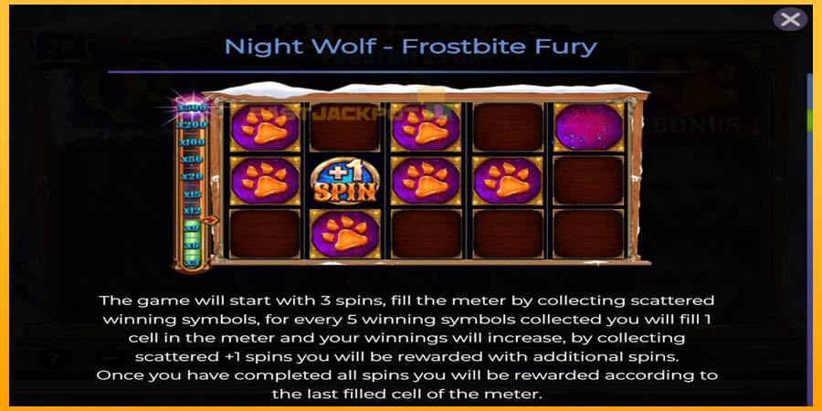 Hrací automat: Night Wolf - Frostbite Fury s reálnou šancou na výhru