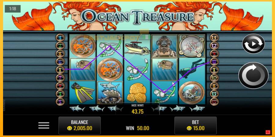 Hrací automat: Ocean Treasure s reálnou šancou na výhru