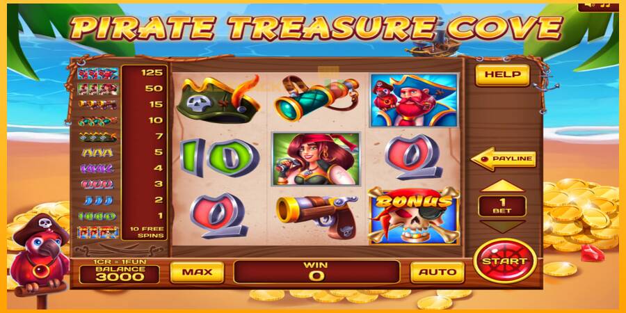 Hrací automat: Pirate Treasure Cove 3x3 s reálnou šancou na výhru