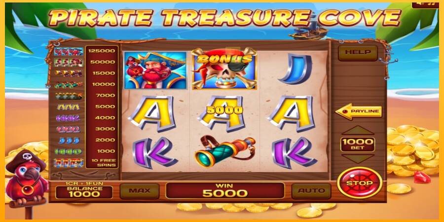 Hrací automat: Pirate Treasure Cove 3x3 s reálnou šancou na výhru