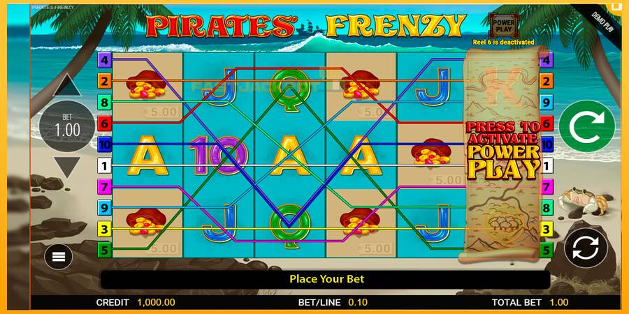 Hrací automat: Pirates Frenzy s reálnou šancou na výhru