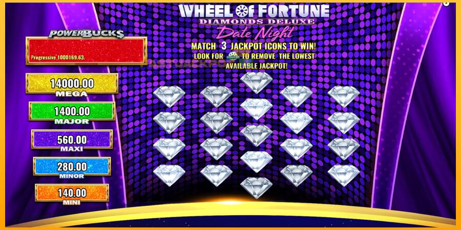 Hrací automat: PowerBucks Wheel of Fortune Diamonds Deluxe Date Night s reálnou šancou na výhru