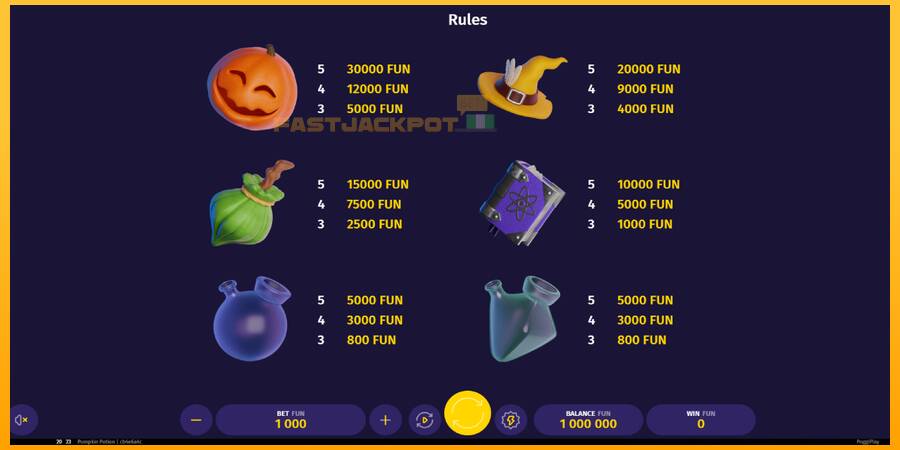 Hrací automat: Pumpkin Potion s reálnou šancou na výhru