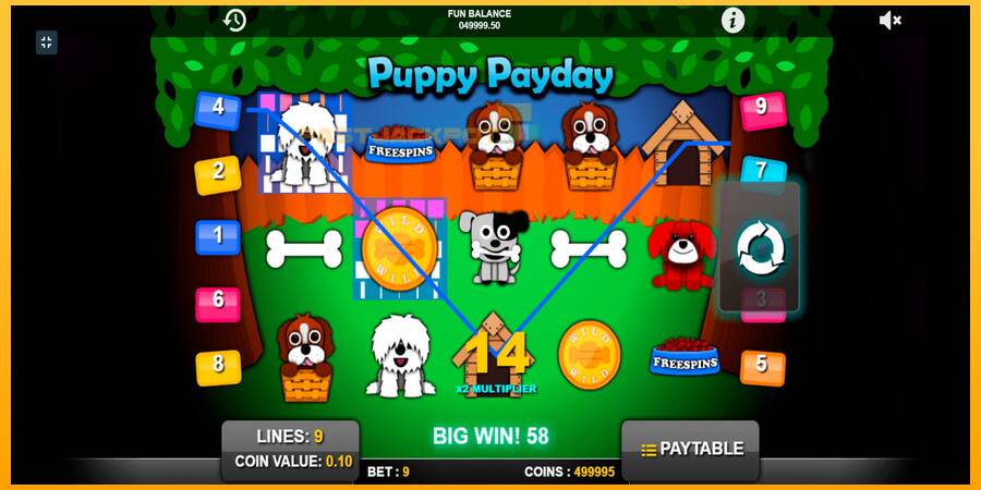 Hrací automat: Puppy Payday s reálnou šancou na výhru