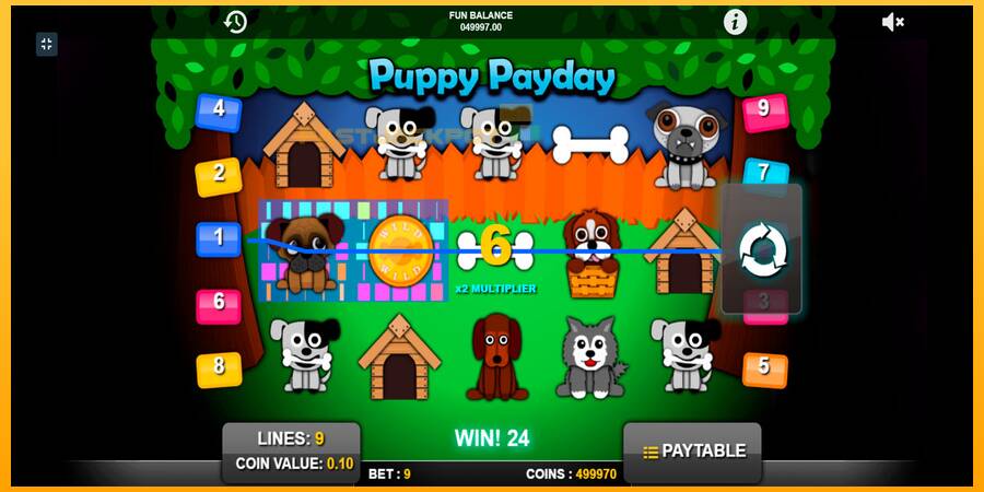 Hrací automat: Puppy Payday s reálnou šancou na výhru