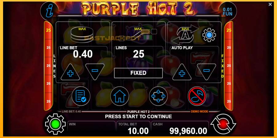 Hrací automat: Purple Hot 2 s reálnou šancou na výhru