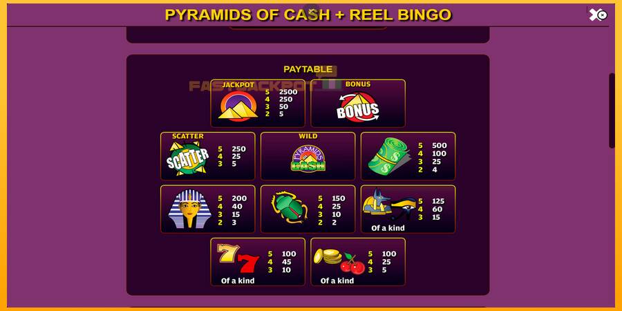 Hrací automat: Pyramids of Cash with Reel Bingo s reálnou šancou na výhru