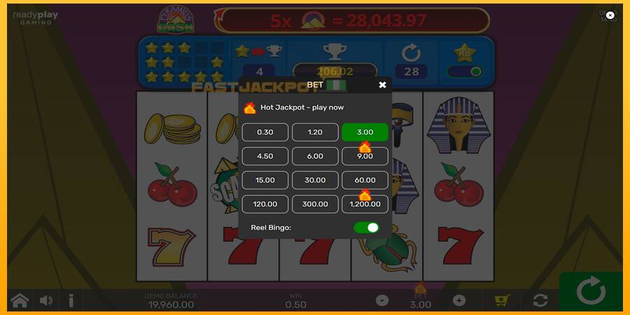 Hrací automat: Pyramids of Cash with Reel Bingo s reálnou šancou na výhru