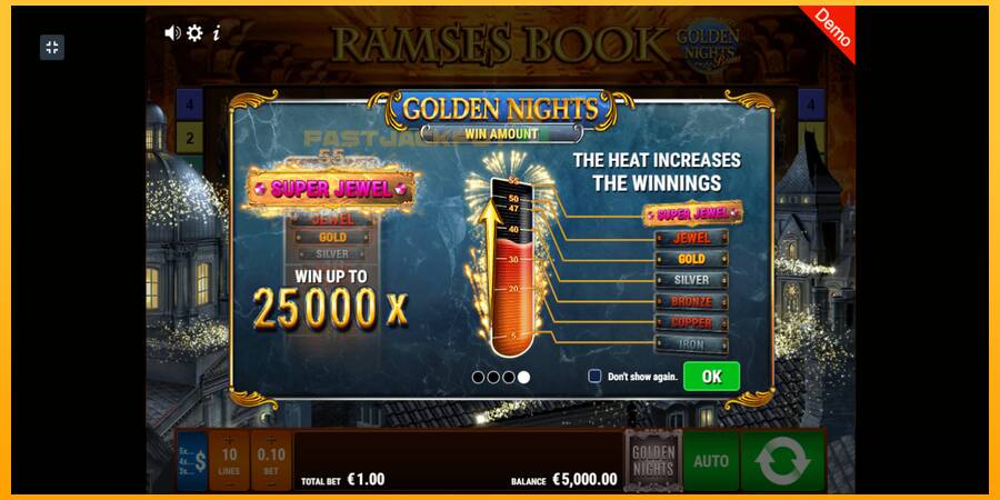 Hrací automat: Ramses Book Golden Nights s reálnou šancou na výhru