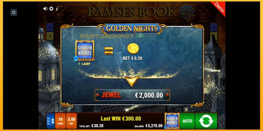 Hrací automat: Ramses Book Golden Nights s reálnou šancou na výhru