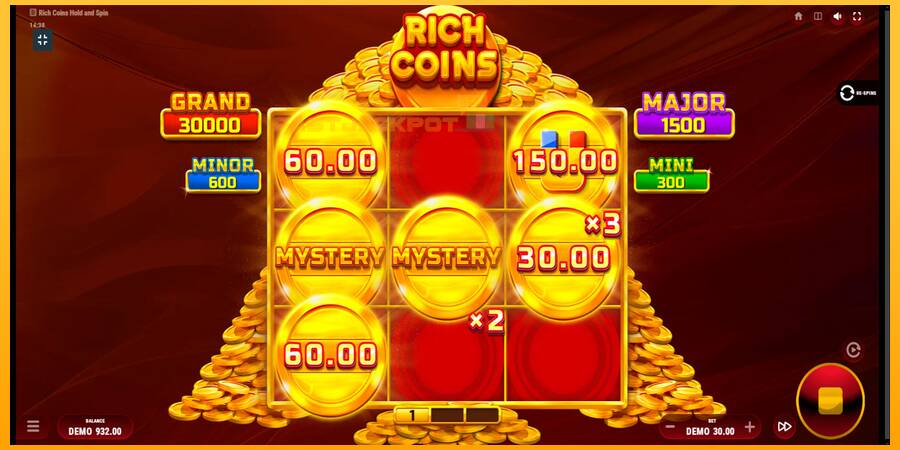 Hrací automat: Rich Coins Hold and Spin s reálnou šancou na výhru